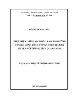 (Luận văn thạc sĩ) Thực hiện chính sách đào tạo, bồi dưỡng cán bộ, công chức cấp xã trên địa bàn huyện Núi Thành, tỉnh Quảng Nam