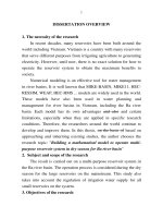 Xây dựng mô hình toán vận hành hệ thống hồ chứa đa mục tiêu thời kỳ mùa kiệt cho lưu vực sông ba tt tiếng anh 