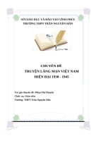 CHUYÊN ĐỀ  TRUYỆN LÃNG MẠN VIỆT NAM HIỆN ĐẠI 1930  1945
