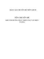 CHUYÊN ĐỀ KHUYNH HƯỚNG PHÁT TRIỂN Ở SỰ VẬT HIỆN TƯỢNG