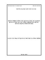 Hoàn thiện công tác quản lý dự án tại ban quản lý dự án các công trình xây dựng sở xây dựng tỉnh yên bái (luận văn thạc sĩ) 