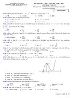 Đề thi KSCL Toán 12 lần 1 năm 2018 – 2019 trường Trần Hưng Đạo – Vĩnh Phúc