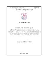 Nghiên cứu mối liên quan giữa kháng thể kháng nucleosome và c1q với mức độ hoạt động của bệnh và tổn thương thận trong lupus ban đỏ hệ thống trẻ em 