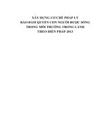 XÂY DỰNG CƠ CHẾ PHÁP LÝ  BẢO ĐẢM QUYỀN CON NGƯỜI ĐƯỢC SỐNG  TRONG MÔI TRƯỜNG TRONG LÀNH  THEO HIẾN PHÁP 2013