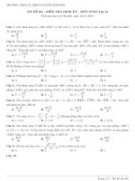 Đề kiểm tra định kỳ Toán 12 năm 2018 – 2019 trường Nguyễn Khuyến – TP. HCM lần 5