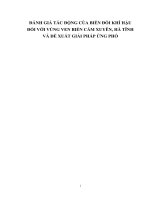 ĐÁNH GIÁ TÁC ĐỘNG CỦA BIẾN ĐỔI KHÍ HẬU ĐỐI VỚI VÙNG VEN BIỂN CẨM XUYÊN, HÀ TĨNH VÀ ĐỀ XUẤT GIẢI PHÁP ỨNG PHÓ