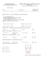Đề thi thử THPTQG 2019 môn Toán lần 1 trường THPT chuyên Long An