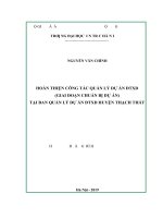 Hoàn thiện công tác quản lý dự án đtxd (giai đoạn chuẩn bị dự án) tại ban quản lý dự án đtxd huyện thạch thất (luận văn thạc sĩ) 