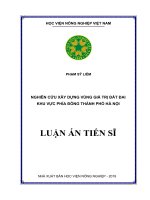 Nghiên cứu xây dựng vùng giá trị đất đai khu vực phía đông thành phố hà nội