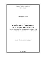 SỰ PHÁT TRIỂN CỦA PHÁP LUẬT VỀ BẢO VỆ CỔ ĐÔNG THIỂU SỐ  TRONG CÔNG TY CỔ PHẦN Ở VIỆT NAM
