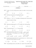 Khảo sát chất lượng Toán 12 năm học 2018 – 2019 trường M.V Lômônôxốp – Hà Nội lần 1