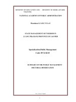 State management of tourism in luang pra bang province of lao PDR tt tiếng anh 