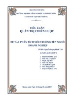 QUẢN TRỊ CHIẾN LƯỢC PHÂN TÍCH MÔI TRƯỜNG BÊN NGOÀI DOANH NGHIỆP NHÓM 1