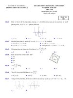 Đề kiểm tra chất lượng Toán 12 THPT năm 2018 – 2019 trường Hoằng Hóa 2 – Thanh Hóa