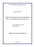 Nghiên cứu xây dựng vùng giá trị đất đai khu vực phía đông thành phố hà nội tt 