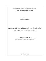 Áp dụng pháp luật hình sự đối với tội hiếp dâm từ thực tiễn tỉnh ninh thuận 