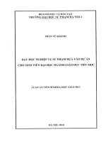 Dạy học nghiệp vụ sư phạm dụa vào dự án cho sinh viên đại học ngành giáo dục tiểu học 