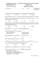 Đề thi thử Toán THPT Quốc gia năm 2018 – 2019 trường Lục Nam – Bắc Giang lần 1