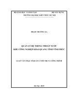 Quản lý hệ thống thoát nước khu công nghiệp khai quang tỉnh vĩnh phúc (luận văn thạc sĩ) 