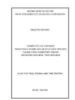 NGHIÊN CỨU CÁC GIẢI PHÁP  NHẰM NÂNG CAO HIỆU QUẢ QUẢN LÝ CHẤT THẢI RẮN TẠI KHU CÔNG NGHIỆP PHÚC KHÁNH  THÀNH PHỐ THÁI BÌNH  TỈNH THÁI BÌNH