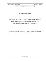 Quản lý hạ tầng kỹ thuật khu công nghiệp thái hòa, liễn sơn, liên hòa khu vực 2, huyện lập thạch, tỉnh vĩnh phúc (luận văn thạc sĩ) 