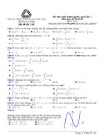 Đề thi thử Toán THPT Quốc gia 2019 lần 1 trường Lương Thế Vinh – Hà Nội