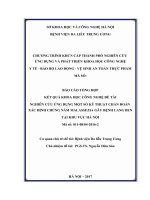 KẾT QUẢ KHOA học CÔNG NGHỆ đề tài NGHIÊN cứu ỨNG DỤNG một số kỹ THUẬT CHẨN đoán xác ĐỊNH CHỦNG nấm MALASSEZIA gây BỆNH LANG BEN tại KHU vực hà nội 