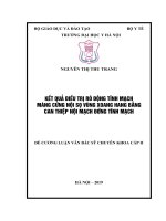 KẾT QUẢ điều TRỊ rò ĐỘNG TĨNH MẠCH MÀNG CỨNG nội sọ VÙNG XOANG HANG BẰNG CAN THIỆP nội MẠCH ĐƯỜNG TĨNH MẠCH 