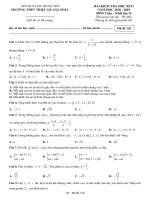 Đề thi HK2 toán 12 năm 2018 – 2019 trường triệu quang phục – hưng yên 