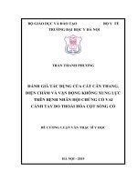 ĐÁNH GIÁ tác DỤNG của cát căn THANG, điện CHÂM và vận ĐỘNG KHÔNG XUNG lực TRÊN BỆNH NHÂN hội CHỨNG cổ VAI CÁNH TAY DO THOÁI hóa cột SỐNG cổ 