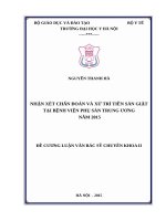 NHẬN xét CHẨN đoán và xử TRÍ TIỀN sản GIẬT tại BỆNH VIỆN PHỤ sản TRUNG ƯƠNG năm 2015 