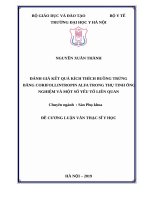 ĐÁNH GIÁ kết QUẢ KÍCH THÍCH BUỒNG TRỨNG BẰNG CORIFOLLINTROPIN ALFA TRONG THỤ TINH ỐNG NGHIỆM và một số yếu tố LIêN QUAN 