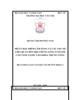 MÔ tả đặc điểm lâm SÀNG và các yếu tố LIÊN QUAN đến hội CHỨNG SẢNG ở NGƯỜI CAO TUỔI tại BV lão KHOA TRUNG ƯƠNG 