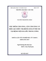 ĐẶC điểm lâm SÀNG, cận lâm SÀNG và HIỆU QUẢ điều TRỊ BỆNH ZONA ở TRẺ EM tại BỆNH VIỆN DA LIỄU TRUNG ƯƠNG 