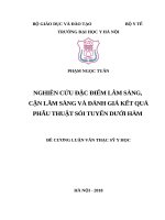NGHIÊN cứu đặc điểm lâm SÀNG, cận lâm SÀNG và ĐÁNH GIÁ kết QUẢ PHẪU THUẬT sỏi TUYẾN dưới hàm 