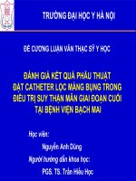 ĐÁNH GIÁ kết QUẢ PHẪU THUẬT đặt CATHETER lọc MÀNG BỤNG TRONG điều TRỊ SUY THẬN mãn GIAI đoạn CUỐI tại BỆNH VIỆN BẠCH MAI 