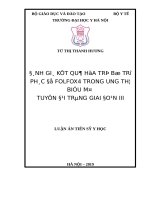 ĐÁNH GIÁ kết QUẢ hóa TRỊ bổ TRỢ PHÁC đồ FOLFOX4 TRONG UNG THƯ BIỂU mô TUYẾN đại TRÀNG GIAI đoạn III 