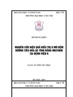 NGHIÊN CỨU HIỆU QUẢ ĐIỀU TRỊ U MÔ ĐỆM ĐƯỜNG TIÊU HÓA ÁC TÍNH BẰNG IMATINIB TẠI BỆNH VIỆN K