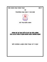 ĐÁNH GIÁ sự THAY đổi và GIÁ TRỊ TIÊN LƯỢNG của LACTAT máu ở BỆNH NHÂN CHẤN THƯƠNG NẶNG 