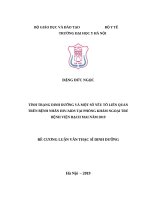 TÌNH TRẠNG DINH DƯỠNG và một số yếu tố LIÊN QUAN TRÊN BỆNH NHÂN HIVAIDS tại PHÒNG KHÁM NGOẠI TRÚ BỆNH VIỆN BẠCH MAI năm 2019 