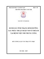 ĐÁNH GIÁ TÌNH TRẠNG DINH DƯỠNG SAU PHẪU THUẬT RUỘT NON ở TRẺ EM tại BỆNH VIỆN NHI TRUNG ƯƠNG 