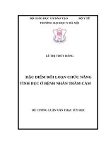 ĐẶC điểm rối LOẠN CHỨC NĂNG TÌNH dục ở BỆNH NHÂN TRẦM cảm 