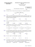 Đề thi HK2 toán 12 năm học 2018 – 2019 trường THPT chuyên nguyễn huệ – hà nội 