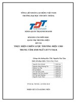 KẾ HOẠCH XÂY DỰNG THƯƠNG HIỆU TRUNG TÂM ANH NGỮ