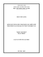 Kiểm soát hàng hóa nhập khẩu qua biên giới theo pháp luật hải quan ở việt nam hiện nay tt