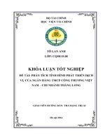 Phân tích tình hình phát triển dịch vụ của ngân hàng TMCPCT việt nam – chi nhánh thăng long