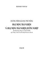 Chương trình giáo dục phổ thông hoạt động trải nghiệm và hoạt động trải nghiệm, hướng nghiệp