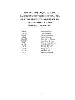 luan van TỔ CHỨC HOẠT ĐỘNG DẠY HỌC  TẠI TRƯỜNG TRUNG HỌC CƠ SỞ ÁI MỘ,  QUẬN LONG BIÊN, THÀNH PHỐ HÀ NỘI  THEO HƯỚNG TÍCH HỢP