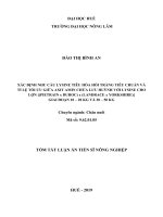 Xác định nhu cầu lysine tiêu hóa hồi tràng tiêu chuẩn và tỉ lệ tối ưu giữa axit amin chứa lưu huỳnh với lysine cho lợn (pietrain x duroc) x (landrace x yorkshire) giai đoạn 10 – 20 kg và 30 – 50 kg tt 