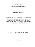 Xác định nhu cầu lysine tiêu hóa hồi tràng tiêu chuẩn và tỉ lệ tối ưu giữa axit amin chứa lưu huỳnh với lysine cho lợn (pietrain x duroc) x (landrace x yorkshire) giai đoạn 10 – 20 kg và 30 – 50 kg